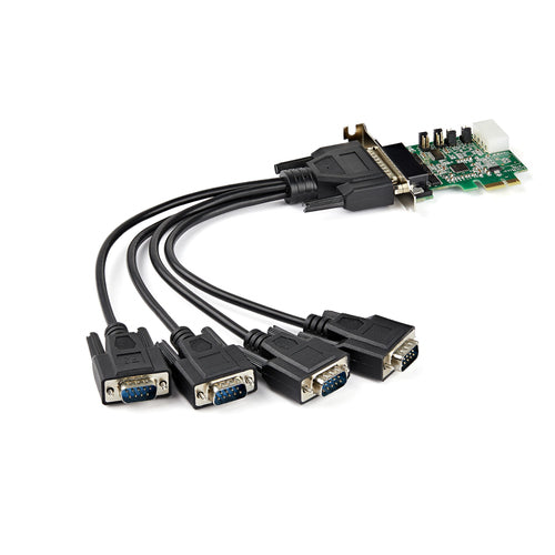 StarTech.com 4-port PCI Express RS232 Serial Adapter Card - PCIe RS232 Serial Host Controller Card - PCIe to Serial DB9 - 16950 UART - Low Profile Expansion Card - Windows/Linux StarTech.com 4-port PCI Express RS232 Serial Adapter Card - PCIe RS232 Serial Host Controller Card - PCIe to Serial DB9 - 16950 UART - Low Profile Expansion Card - Windows/Linux